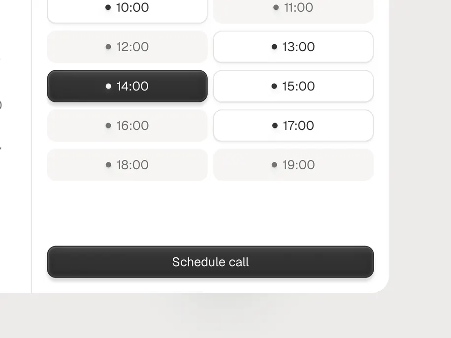 Call time slot picker